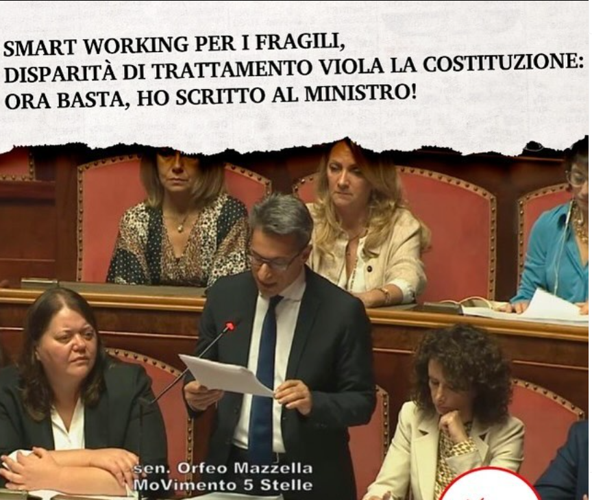 Al momento stai visualizzando Smart Working per i fragili, disparità di trattamento viola la costituzione: ora basta, ho scritto al Ministro!