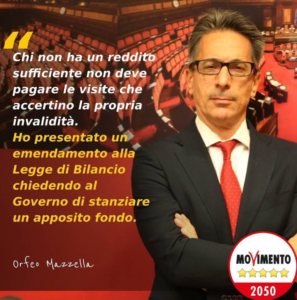 Scopri di più sull'articolo Chi non ha un reddito sufficiente, non deve pagare le visite che accertino la propria invalidità: ho presentato un emendamento alla Legge di Bilancio chiedendo al governo di stanziare un apposito fondo