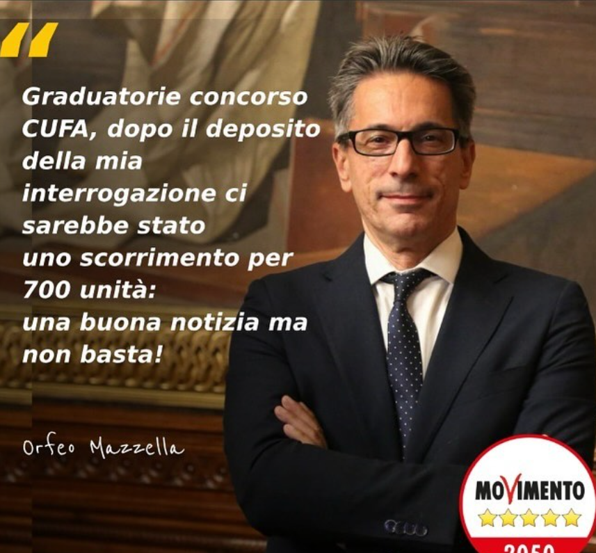 Al momento stai visualizzando Graduatorie concorso CUFA, dopo il deposito della mia interrogazione ci sarebbe stato uno scorrimento per 700 unità: una buona notizia ma non basta!